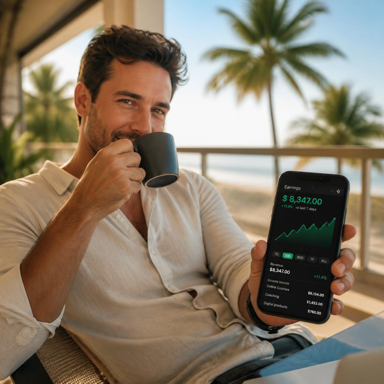 Creator reviewing their mentor dashboard on a phone